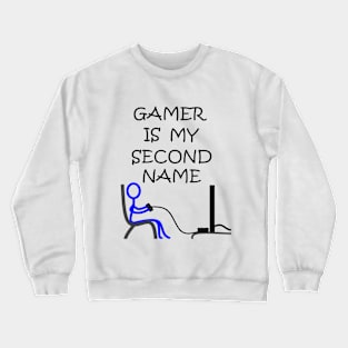 Stick Figure Video Gamer Crewneck Sweatshirt